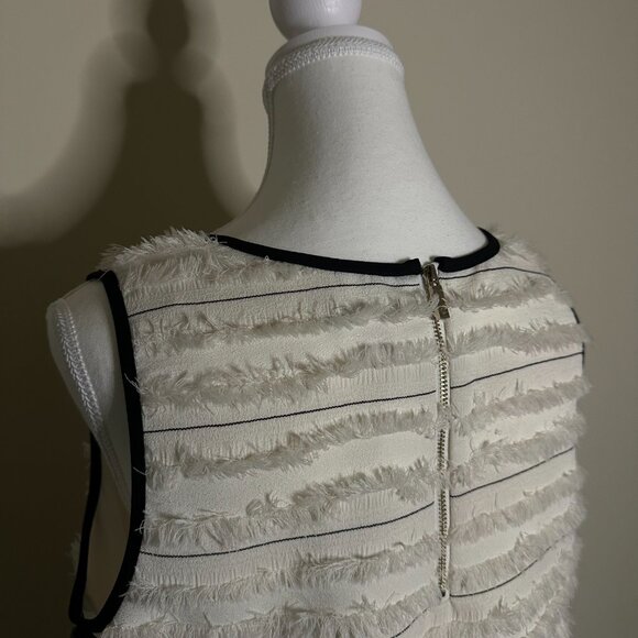 Vince Camuto -  White Textured Stripe Sheath Dress – Size 10 - Picture 7 of 8